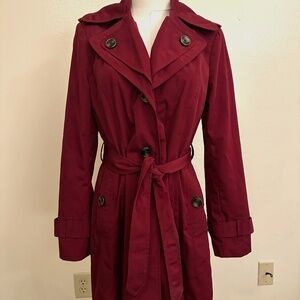 Stunning Cranberry Trench Coat